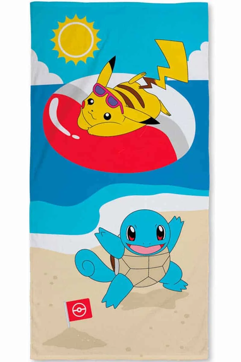 Pokemon Strandhåndklæde med Pikachu og Squirtle - Billede 2