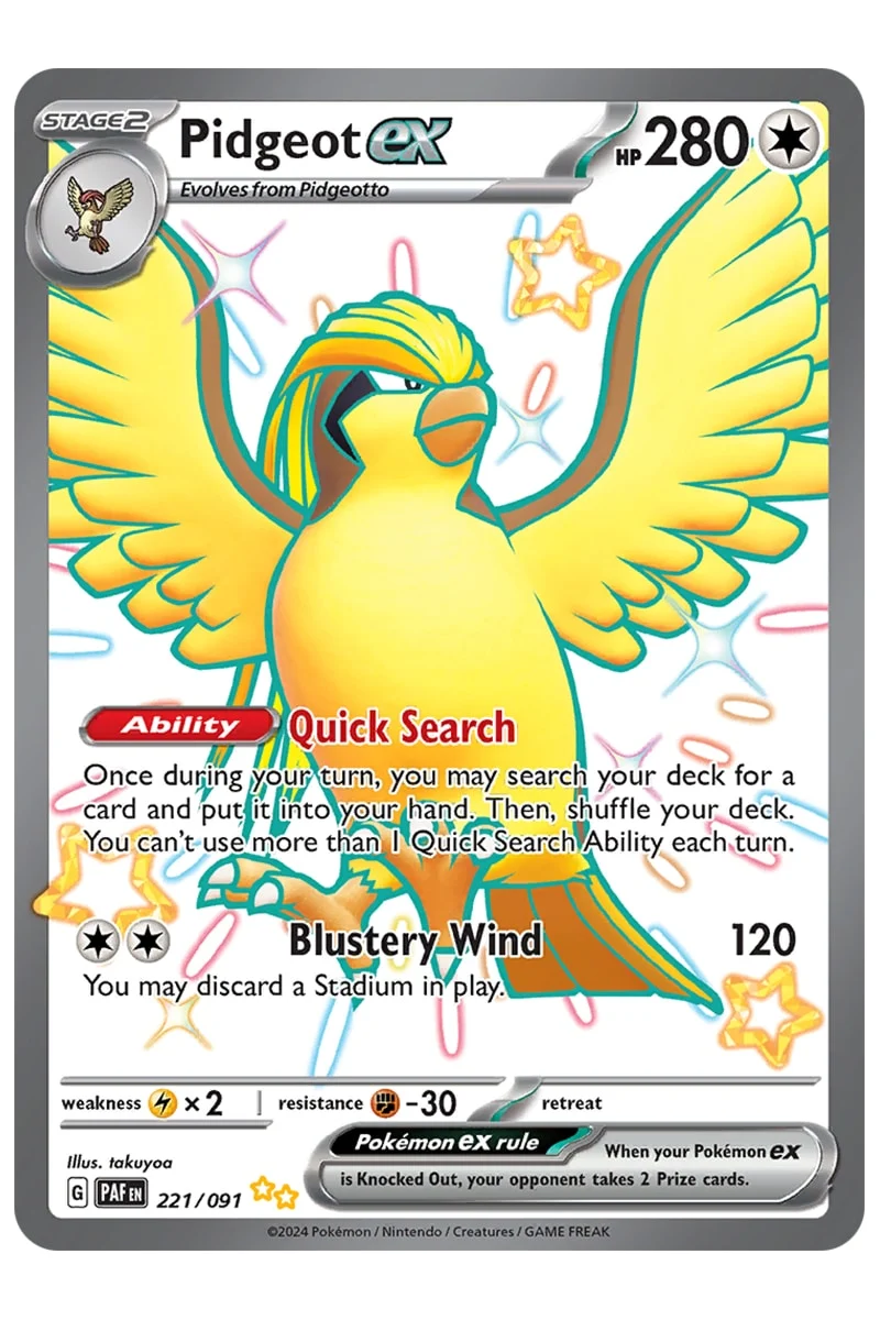 Pidgeot ex 221/091 Secret rare shiny - Billede 2